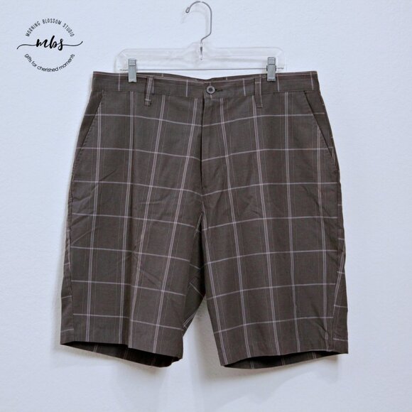 Bundle of 2 Burnside Men's Cotton Blend Plaid Shorts - Picture 7 of 14